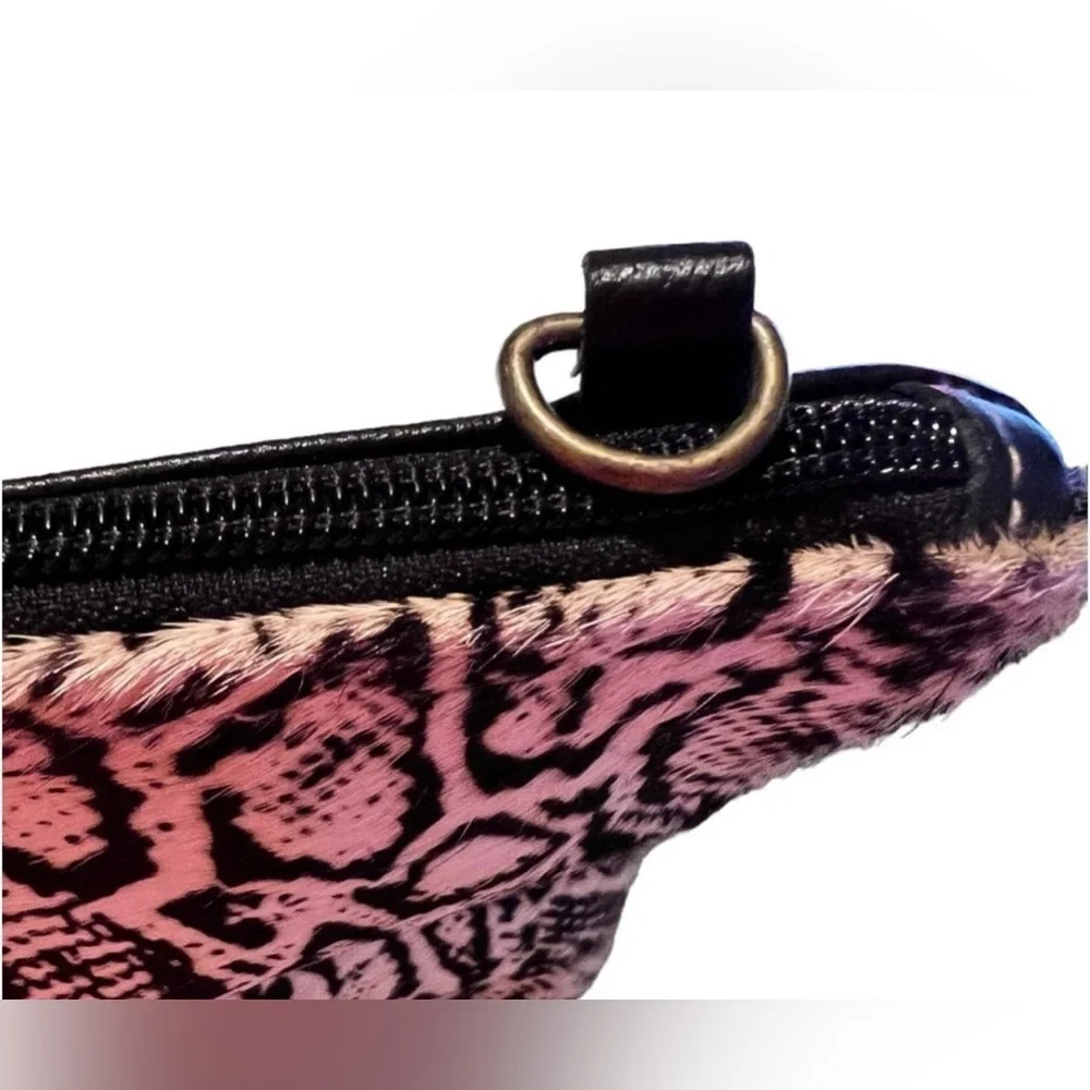 Myra Bag - Hairon Snakeskin 100% Leather Crossbody Bag or Wristlet - Picture 4 of 7